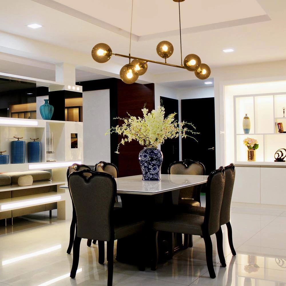 6-Light Sputnik Modern Gold Fixture Branch Linear Chandelier Ceiling Kitchen Island Pendant Light, Gray by Magic Home 12 6-Light Sputnik Modern Gold Fixture Branch Linear Chandelier Ceiling Kitchen Island Pendant Light, Gray by Magic Home - Image 10
