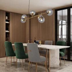 6-Light Sputnik Modern Gold Fixture Branch Linear Chandelier Ceiling Kitchen Island Pendant Light, Gray by Magic Home 20 6-Light Sputnik Modern Gold Fixture Branch Linear Chandelier Ceiling Kitchen Island Pendant Light, Gray by Magic Home -Spitzer Sales Store gold and smoke grey magic home chandeliers mh y 020222 fa 1000