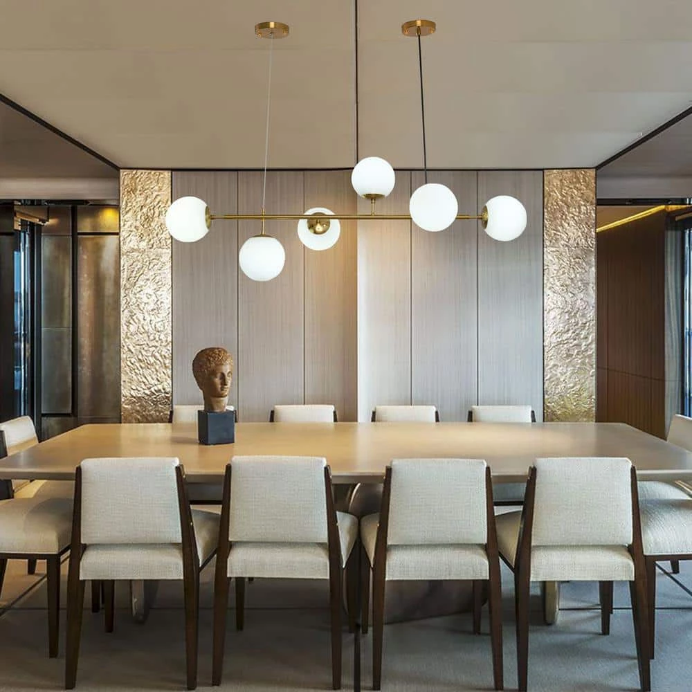 6-Light Sputnik Modern Gold Fixture Branch Linear Chandelier Ceiling Kitchen Island Pendant Light, White by Magic Home 13 6-Light Sputnik Modern Gold Fixture Branch Linear Chandelier Ceiling Kitchen Island Pendant Light, White by Magic Home - Image 11