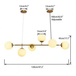 6-Light Sputnik Modern Gold Fixture Branch Linear Chandelier Ceiling Kitchen Island Pendant Light, White by Magic Home 17 6-Light Sputnik Modern Gold Fixture Branch Linear Chandelier Ceiling Kitchen Island Pendant Light, White by Magic Home -Spitzer Sales Store gold and white magic home chandeliers mh y 020222g c3 1000