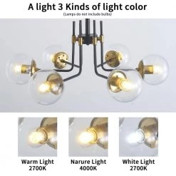 Classic Vintage 6-Light Gold Ceiling Light Fixture Chandelier with Glass Globes by Magic Home 14 Classic Vintage 6-Light Gold Ceiling Light Fixture Chandelier with Glass Globes by Magic Home -Spitzer Sales Store gold magic home chandeliers mh lch 22002g 1f 1000