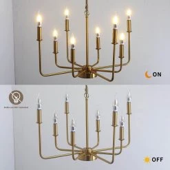 8-Light Modern Gold Chandelier Light Fixture for Dinning Room, Bedroom, Living Room, Kitchen, Foyer, Entryway by Magic Home -Spitzer Sales Store gold magic home chandeliers mh lch 22005g 4f 1000