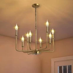 8-Light Modern Gold Chandelier Light Fixture for Dinning Room, Bedroom, Living Room, Kitchen, Foyer, Entryway by Magic Home