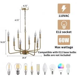 8-Light Modern Gold Chandelier Light Fixture for Dinning Room, Bedroom, Living Room, Kitchen, Foyer, Entryway by Magic Home -Spitzer Sales Store gold magic home chandeliers mh lch 22005g c3 1000