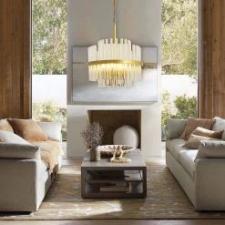 4-Light Modern Gold Crystal Chandelier Hanging Ceiling Light (2-Tier) by Magic Home 15 4-Light Modern Gold Crystal Chandelier Hanging Ceiling Light (2-Tier) by Magic Home -Spitzer Sales Store gold magic home chandeliers mh lch 22016 31 1000