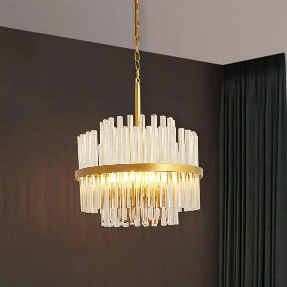 4-Light Modern Gold Crystal Chandelier Hanging Ceiling Light (2-Tier) by Magic Home 8 4-Light Modern Gold Crystal Chandelier Hanging Ceiling Light (2-Tier) by Magic Home - Image 6