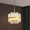4-Light Modern Gold Crystal Chandelier Hanging Ceiling Light (2-Tier) by Magic Home