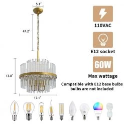 4-Light Modern Gold Crystal Chandelier Hanging Ceiling Light (2-Tier) by Magic Home 11 4-Light Modern Gold Crystal Chandelier Hanging Ceiling Light (2-Tier) by Magic Home -Spitzer Sales Store gold magic home chandeliers mh lch 22016 c3 1000