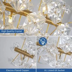 18-Light Gold Plate Steel Lamp Crystal Hanging Chandelier Lamp Fixtures by Magic Home -Spitzer Sales Store gold magic home chandeliers mh lch 22017 44 1000