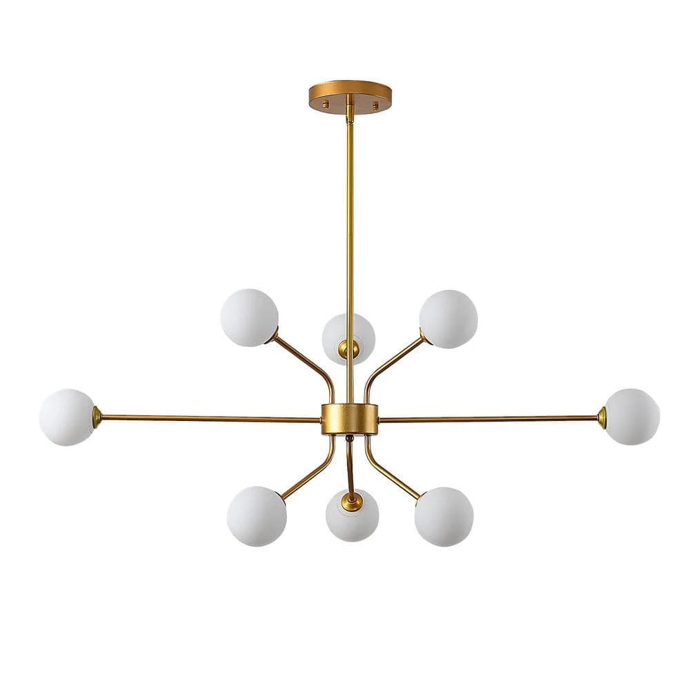 60-Watt LED Sputnik Chandelier 8-Light-Light Ceiling-Light with White Frosted Globes by Magic Home 7 60-Watt LED Sputnik Chandelier 8-Light-Light Ceiling-Light with White Frosted Globes by Magic Home - Image 5