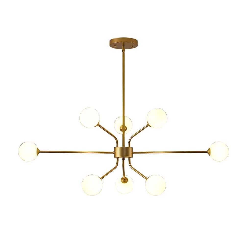 60-Watt LED Sputnik Chandelier 8-Light-Light Ceiling-Light with White Frosted Globes by Magic Home 8 60-Watt LED Sputnik Chandelier 8-Light-Light Ceiling-Light with White Frosted Globes by Magic Home - Image 6