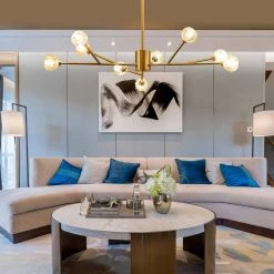 9-Light Contemporary Gold Fixture Branch Crystal Chandeliers Ceiling Pendant Light by Magic Home 18 9-Light Contemporary Gold Fixture Branch Crystal Chandeliers Ceiling Pendant Light by Magic Home -Spitzer Sales Store gold magic home chandeliers mh y 020225 4f 1000