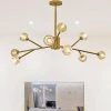 9-Light Contemporary Gold Fixture Branch Crystal Chandeliers Ceiling Pendant Light by Magic Home -Spitzer Sales Store gold magic home chandeliers mh y 020225 64 1000