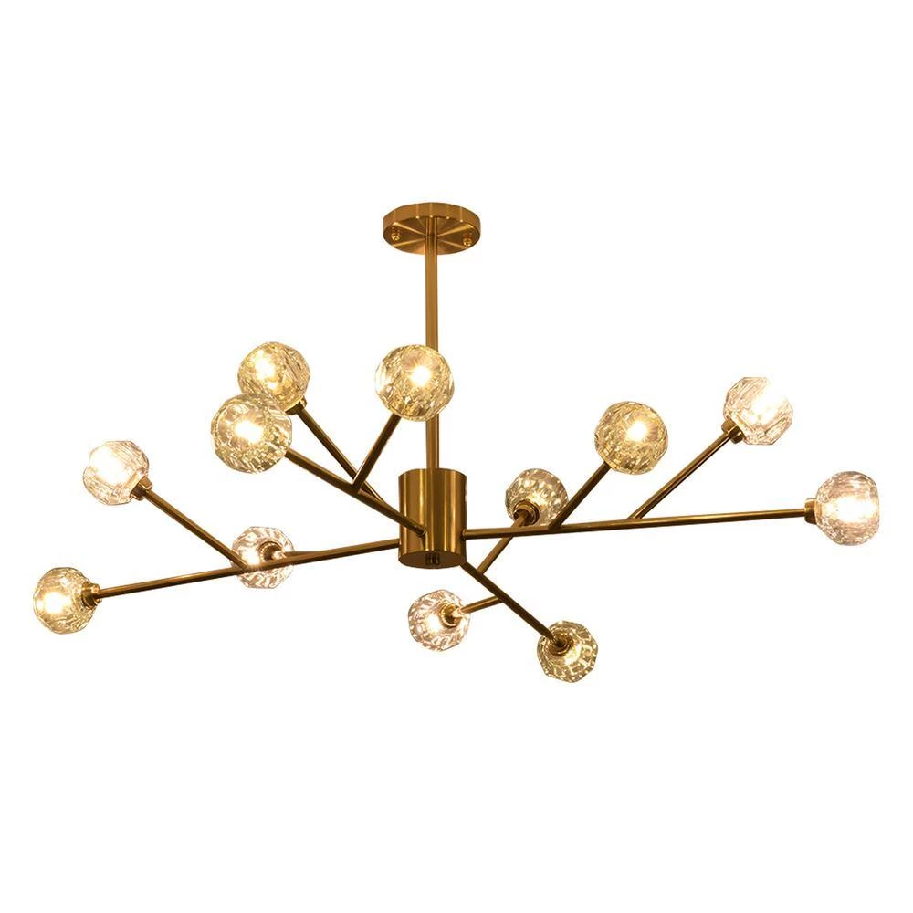 12-Light Contemporary Gold Fixture Branch Crystal Chandeliers Ceiling Pendant Light by Magic Home 13 12-Light Contemporary Gold Fixture Branch Crystal Chandeliers Ceiling Pendant Light by Magic Home - Image 11