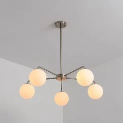 5-Light Reversible Gold Fixture Chandelier with White Globes by Magic Home 19 5-Light Reversible Gold Fixture Chandelier with White Globes by Magic Home -Spitzer Sales Store gold magic home chandeliers mh y 020227g 31 1000