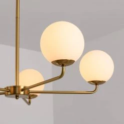 5-Light Reversible Gold Fixture Chandelier with White Globes by Magic Home 15 5-Light Reversible Gold Fixture Chandelier with White Globes by Magic Home -Spitzer Sales Store gold magic home chandeliers mh y 020227g 4f 1000