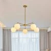 5-Light Reversible Gold Fixture Chandelier with White Globes by Magic Home -Spitzer Sales Store gold magic home chandeliers mh y 020227g 64 1000