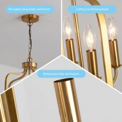 4-Light Unique Gold Geometric Chandelier by Magic Home -Spitzer Sales Store gold magic home chandeliers mh y 020229 44 1000