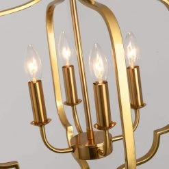 4-Light Unique Gold Geometric Chandelier by Magic Home -Spitzer Sales Store gold magic home chandeliers mh y 020229 fa 1000