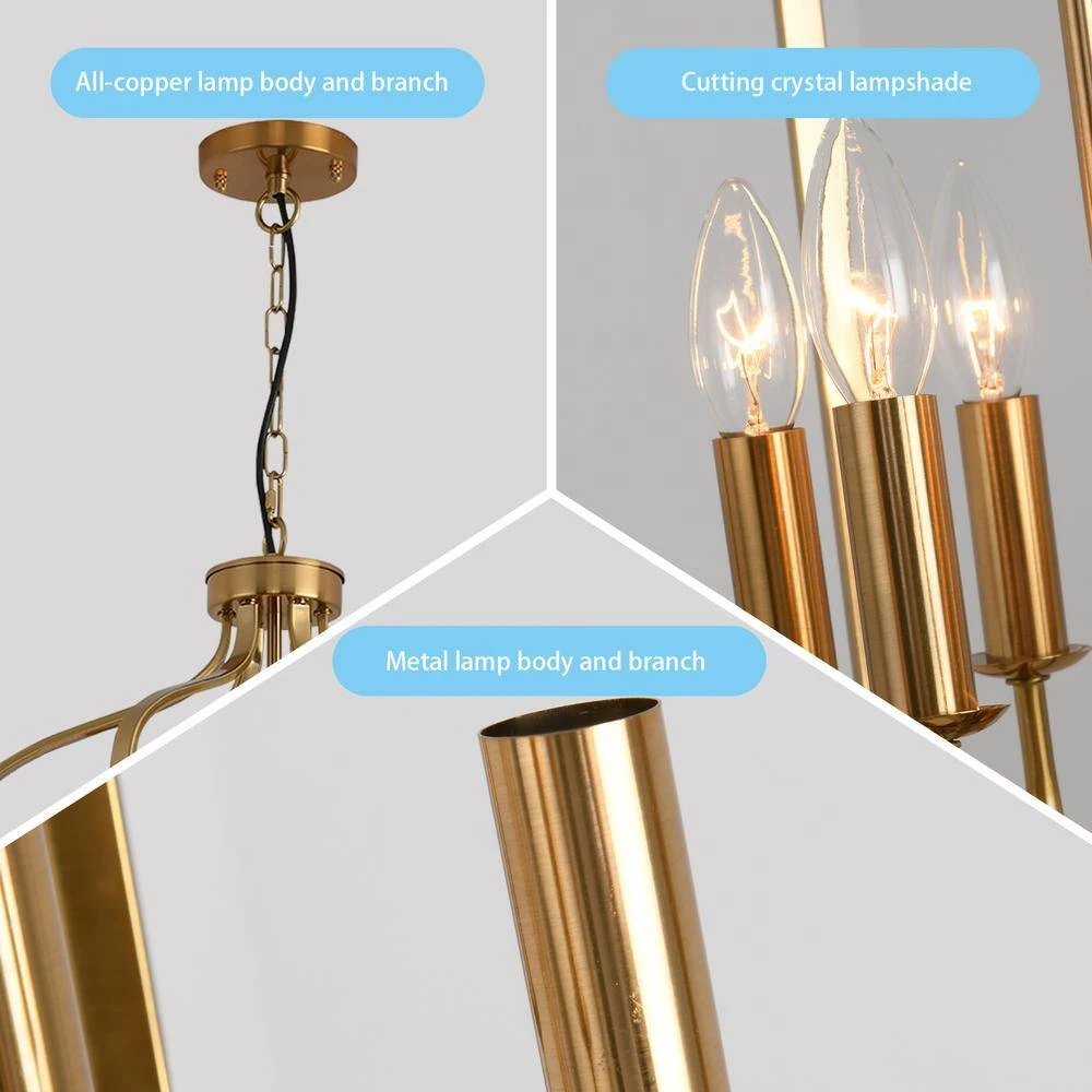 Unique 6-Light Gold Geometric Chandelier by Magic Home 8 Unique 6-Light Gold Geometric Chandelier by Magic Home - Image 6