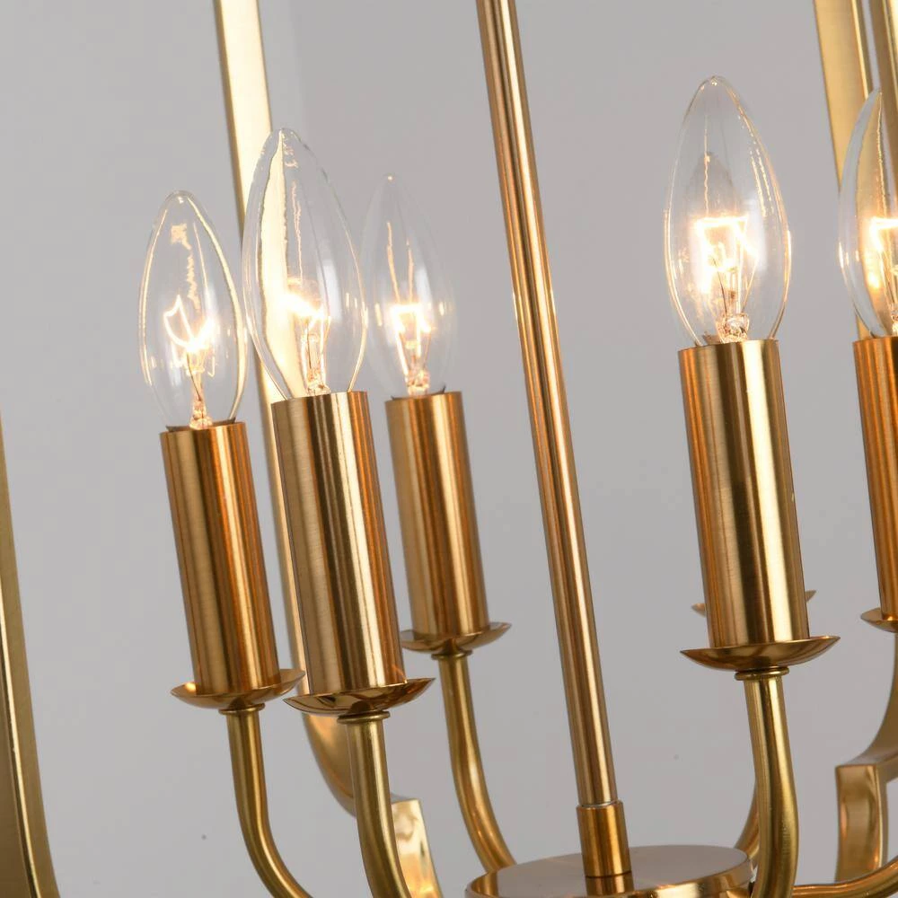 Unique 6-Light Gold Geometric Chandelier by Magic Home 9 Unique 6-Light Gold Geometric Chandelier by Magic Home - Image 7