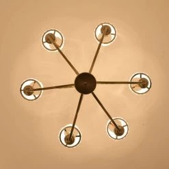 6-Light Classic Golde Fixture Chandelier with White Shade by Magic Home 22 6-Light Classic Golde Fixture Chandelier with White Shade by Magic Home -Spitzer Sales Store gold magic home chandeliers mh y 020231 76 1000