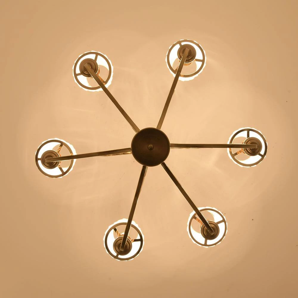 6-Light Classic Golde Fixture Chandelier with White Shade by Magic Home 12 6-Light Classic Golde Fixture Chandelier with White Shade by Magic Home - Image 10