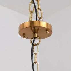 6-Light Classic Golde Fixture Chandelier with White Shade by Magic Home 21 6-Light Classic Golde Fixture Chandelier with White Shade by Magic Home -Spitzer Sales Store gold magic home chandeliers mh y 020231 fa 1000