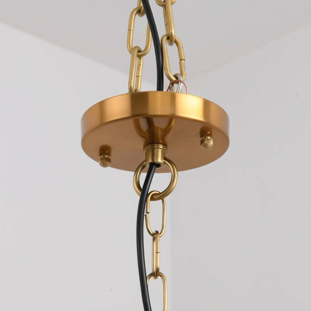 6-Light Classic Golde Fixture Chandelier with White Shade by Magic Home 11 6-Light Classic Golde Fixture Chandelier with White Shade by Magic Home - Image 9