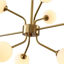 Sputnik 8-Light Gold Chandelier with White Frosted Globes by Magic Home 14 Sputnik 8-Light Gold Chandelier with White Frosted Globes by Magic Home -Spitzer Sales Store gold magic home chandeliers mh y 020237 4f 1000