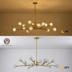 15-Light Contemporary Gold Fixture Branch Crystal Chandeliers Ceiling Light by Magic Home 19 15-Light Contemporary Gold Fixture Branch Crystal Chandeliers Ceiling Light by Magic Home -Spitzer Sales Store gold magic home chandeliers mh y 020240 44 1000