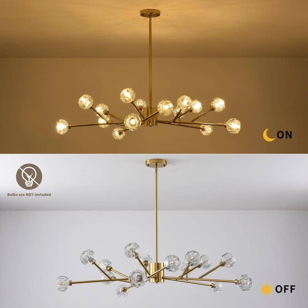 15-Light Contemporary Gold Fixture Branch Crystal Chandeliers Ceiling Light by Magic Home 10 15-Light Contemporary Gold Fixture Branch Crystal Chandeliers Ceiling Light by Magic Home - Image 8