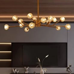 15-Light Contemporary Gold Fixture Branch Crystal Chandeliers Ceiling Light by Magic Home 15 15-Light Contemporary Gold Fixture Branch Crystal Chandeliers Ceiling Light by Magic Home -Spitzer Sales Store gold magic home chandeliers mh y 020240 66 1000