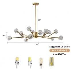 15-Light Contemporary Gold Fixture Branch Crystal Chandeliers Ceiling Light by Magic Home 16 15-Light Contemporary Gold Fixture Branch Crystal Chandeliers Ceiling Light by Magic Home -Spitzer Sales Store gold magic home chandeliers mh y 020240 c3 1000