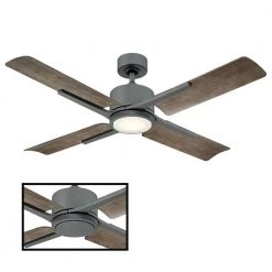 Cervantes 56 in. LED Indoor/Outdoor Graphite 4-Blade Smart Ceiling Fan with 3000K Light Kit and Remote Control by Modern Forms