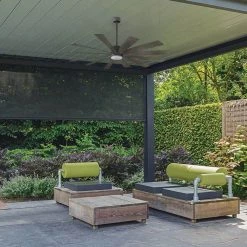 Windflower 60 in. LED Indoor/Outdoor Graphite 12-Blade Smart Ceiling Fan with 3000K Light Kit and Wall Control by Modern Forms -Spitzer Sales Store graphite w 3000k led modern forms ceiling fans with lights fr w181560lghwg 31 1000