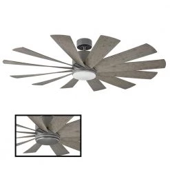 Windflower 60 in. LED Indoor/Outdoor Graphite 12-Blade Smart Ceiling Fan with 3000K Light Kit and Wall Control by Modern Forms