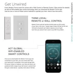 Twirl 58 in. 3000K Integrated LED Indoor/Outdoor Graphite Weathered Wood Smart Ceiling Fan with Light Kit and Remote by Modern Forms -Spitzer Sales Store graphite weathered wood modern forms ceiling fans with lights fr w2103 58l gh ww 44 1000