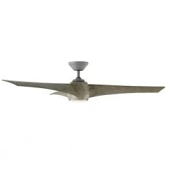 Twirl 58 in. 3000K Integrated LED Indoor/Outdoor Graphite Weathered Wood Smart Ceiling Fan with Light Kit and Remote by Modern Forms