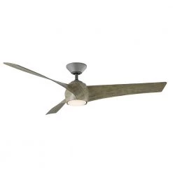 Twirl 58 in. 3000K Integrated LED Indoor/Outdoor Graphite Weathered Wood Smart Ceiling Fan with Light Kit and Remote by Modern Forms -Spitzer Sales Store graphite weathered wood modern forms ceiling fans with lights fr w2103 58l gh ww c3 1000