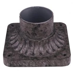 5.75 in. Square Hammered Silver Pier Mount for Outdoor Post Lamps by Cordelia Lighting