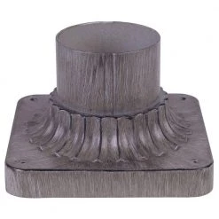 5.75 in. Square Oxide Silver Pier Mount for Outdoor Post Lamps by Cordelia Lighting