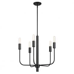 5-Light Matte Black Chandelier by Cordelia Lighting