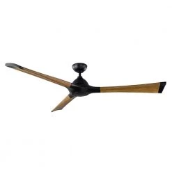 Woody 72 in. LED Indoor/Outdoor Matte Black Distressed Koa 3-Blade Smart Ceiling Fan with Light Kit and Wall Control by Modern Forms -Spitzer Sales Store matte black distressed koa modern forms ceiling fans with lights fr w1814 72l mb dk 4f 1000