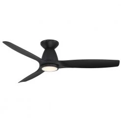 Skylark 54 in. 3-Blade Smart Flush Mount Matte Black Ceiling Fan 3000K Integrated LED and Remote Control by Modern Forms
