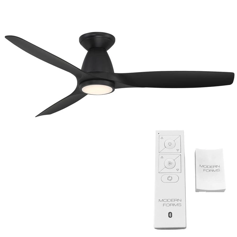 Skylark 54 in. 3-Blade Smart Flush Mount Matte Black Ceiling Fan 3000K Integrated LED and Remote Control by Modern Forms 4 Skylark 54 in. 3-Blade Smart Flush Mount Matte Black Ceiling Fan 3000K Integrated LED and Remote Control by Modern Forms - Image 2