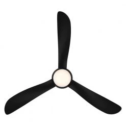 Corona 52 in. Indoor and Outdoor 3-Blade Smart Flush Mount Matte Black Ceiling Fan 3000K Integrated LED & Remote Control by Modern Forms -Spitzer Sales Store matte black modern forms ceiling fans with lights fh w2203 52l mb 1f 1000