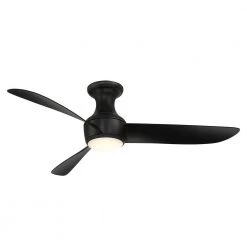 Corona 52 in. Indoor and Outdoor 3-Blade Smart Flush Mount Matte Black Ceiling Fan 3000K Integrated LED & Remote Control by Modern Forms