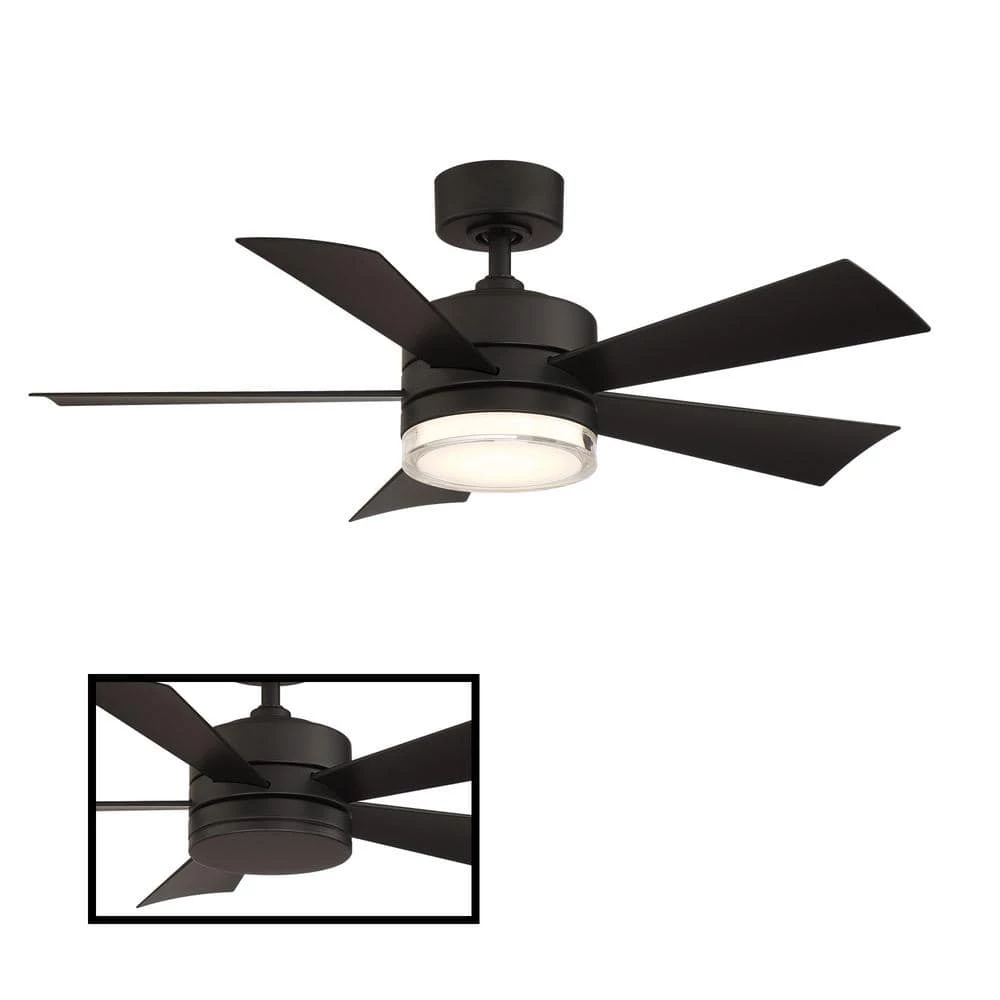 Wynd 42 in. Indoor/Outdoor Matte Black 5-Blade Smart Ceiling Fan with 3000K LED Light Kit and Remote by Modern Forms 3 Wynd 42 in. Indoor/Outdoor Matte Black 5-Blade Smart Ceiling Fan with 3000K LED Light Kit and Remote by Modern Forms