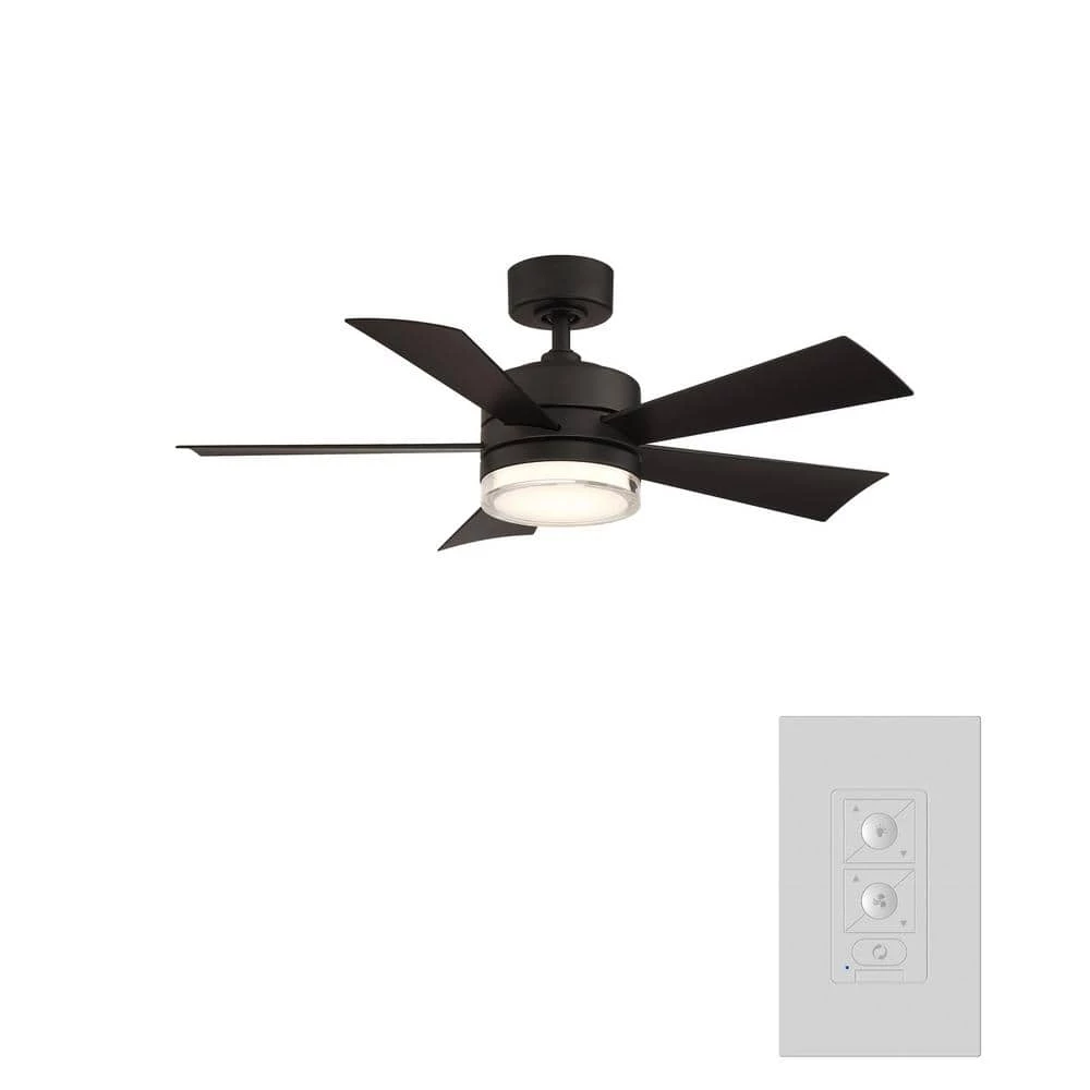Wynd 42 in. Indoor/Outdoor Matte Black 5-Blade Smart Ceiling Fan with 3000K LED Light Kit and Remote by Modern Forms 6 Wynd 42 in. Indoor/Outdoor Matte Black 5-Blade Smart Ceiling Fan with 3000K LED Light Kit and Remote by Modern Forms - Image 4
